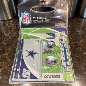 NFL Dallas Cowboys Back to School Blue and Silver Stationery Set 11 pieces